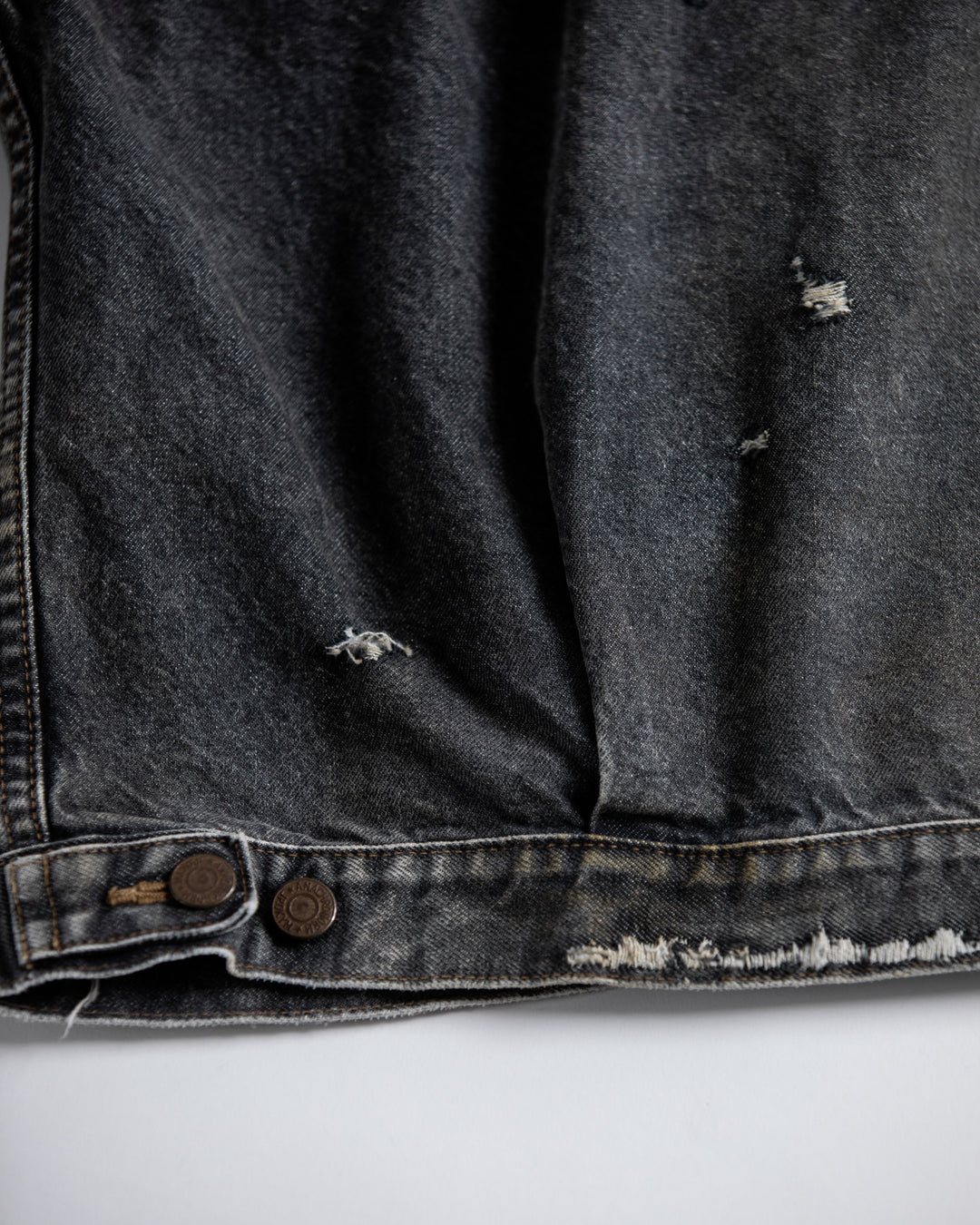 AN341-R FRONT TUCK REMAKED BLACK DENIM JACKET