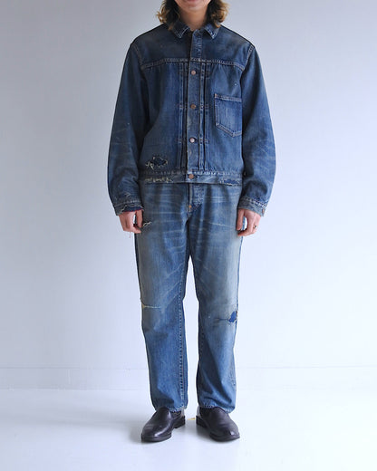 CONTEXT005-24R FRONT TUCK DENIM REMAKED JACKET