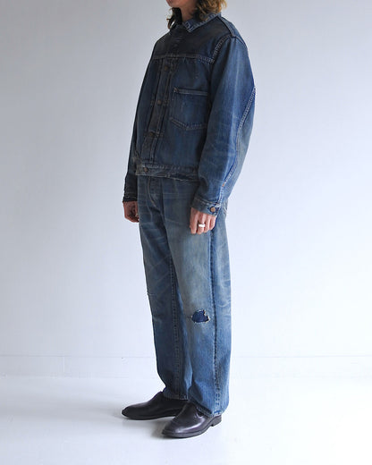 CONTEXT005-24R FRONT TUCK DENIM REMAKED JACKET