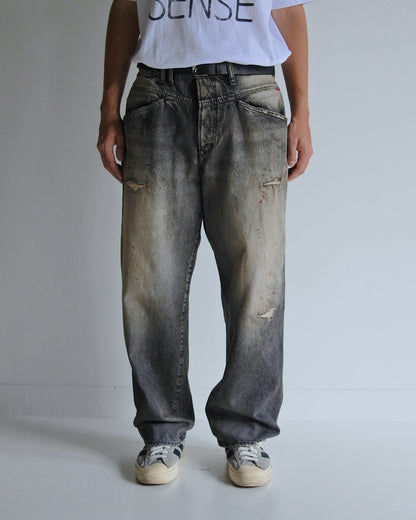 AN339-R FRONT YORK REMAKED DENIM PANTS