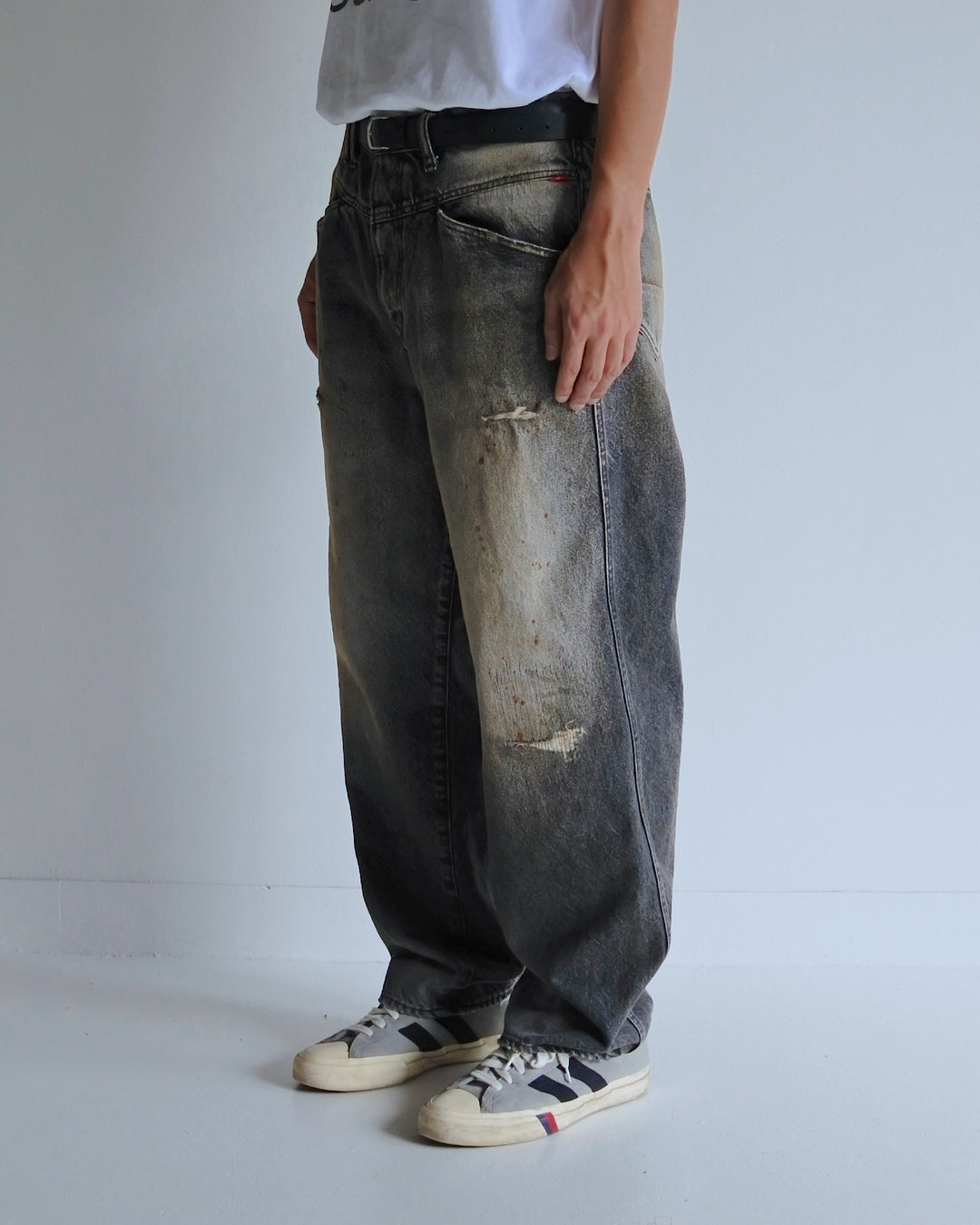 AN339-R FRONT YORK REMAKED DENIM PANTS